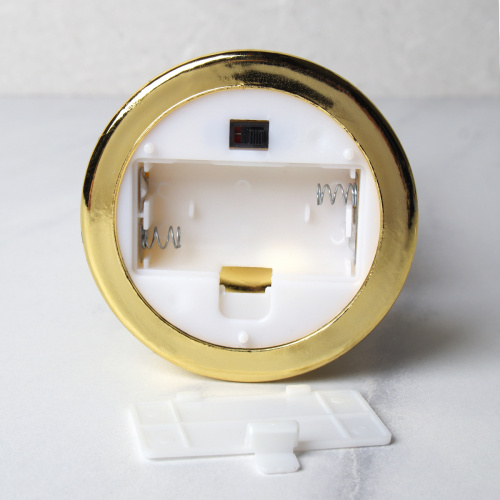 Свеча светодиодная в подсвечнике подвижный фитиль 7x14 см / 229S /уп 120/