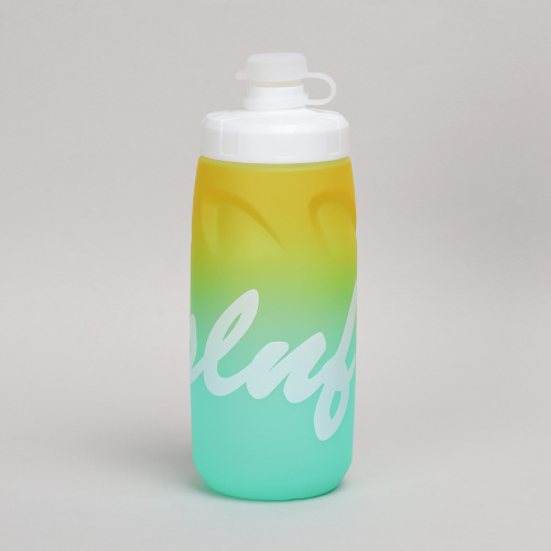 Набор бутылка для воды COMIRON ESLNF с держателем  620мл. Двухцветная с пылевой силиконовой крышкой. Желтый-зеленый /уп50/