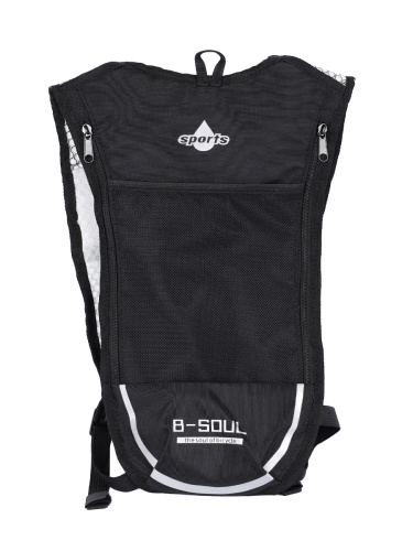 Рюкзак для гидратора спортивный BICYCLE SOUL отсек для воды на молнии. Размер 43*21см. Черный-белый /уп 60/