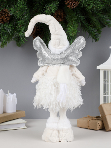 Новогоднее украшение интерьера 50 см Ангел / W-1023 /уп 24/белое платье