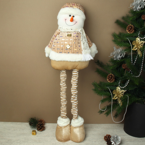 Новогоднее украшение Снеговик на телескопических ножках 28/75 см / YX-E2651 /уп 36/