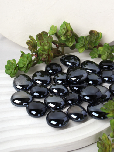 Декоративные камни 350г черные перламутор / 7-21/4 /уп 50/80/