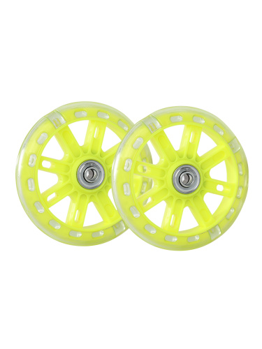 Комплект опорных колес с кронштейнами универсальный 12"-20" пластиковые колеса Желтый 2шт/ HF-037-YE / уп 30