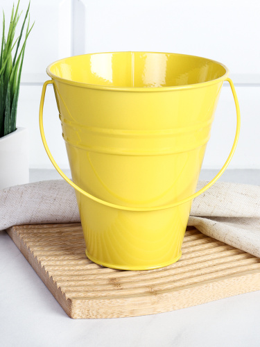Ведерко для сервировки 12х13х6,5см / Y-YW29841 /уп 144/ Желтое