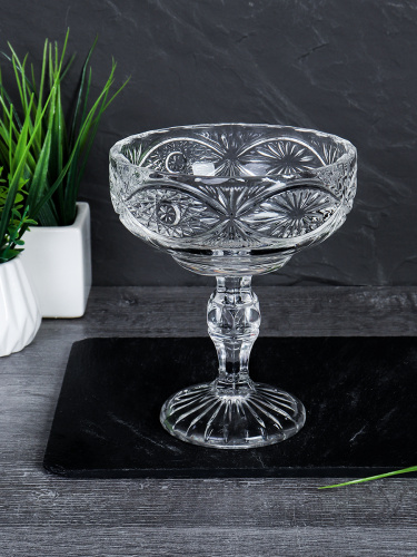 Ваза для сервировки на ножке 350 мл / W1542 /уп 36/* d-10, h-14см