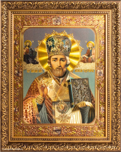 Икона 20х25 Николай Чудотворец под стеклом / S048-30 / KS2919-2 /