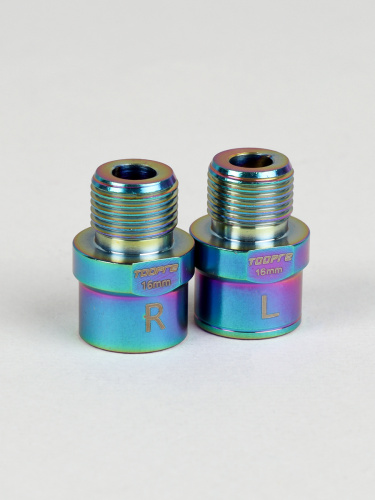 Удлинитель оси педалей велосипеда на 16мм. TOOPRE PDE-16. Цветной /уп 25/