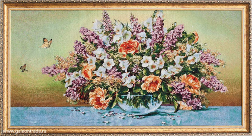 Картина гобелен 40х80 Осенний букет/H222 / 10039-1)/золотая нить