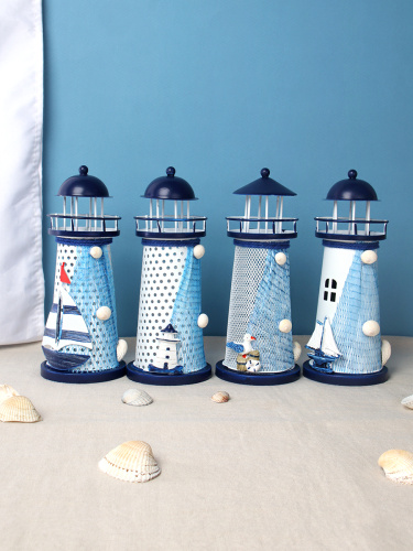 Сувенир Маяк 18 см / M003ABCD /уп 96/LED подсветка микс