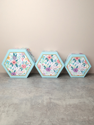 Коробка подарочная 3 штуки / 1163 /уп 24/13.7*15.7*7/15.7*18*8/17.5*20*9cm