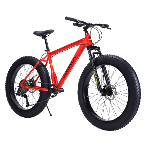 Велосипед фэт-байк 26"x4" рама 19" COMIRON CHUBBY, 1*10sp L-TWOO, 34T, CASSETE 11-42T, SUSPENSION, огненный красный ferrari