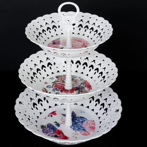 Ваза для фруктов 3-х ярусная 22/26/30 см / GT-34183-535 /уп 36/