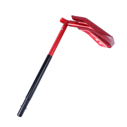 Лопата лавинная алюминиевая ИРЕМЕЛЬ СНЕГОВИК IR515 двухсекционная, с пилой 35см, T-образная рукоять, длина 84/70см, лезвие 28x25см, чёрно-красная/уп10