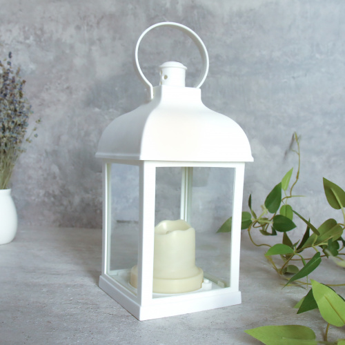 Светильник фонарь настольный 21 см белый / YR0251W /уп 48/