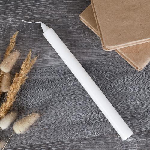 Свеча стержень белая 8 штук 24х2 см / G3 /уп 30/