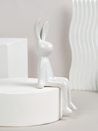 Статуэтка Кролик 21 см / HBC-101 /уп 30/белый