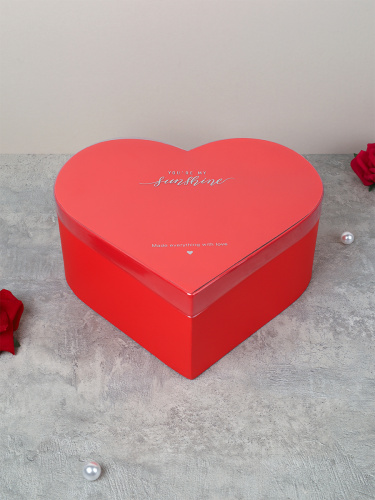 Коробка подарочная 3 штуки Сердце набор красная / B9826 /уп 30/прозрачная крышка