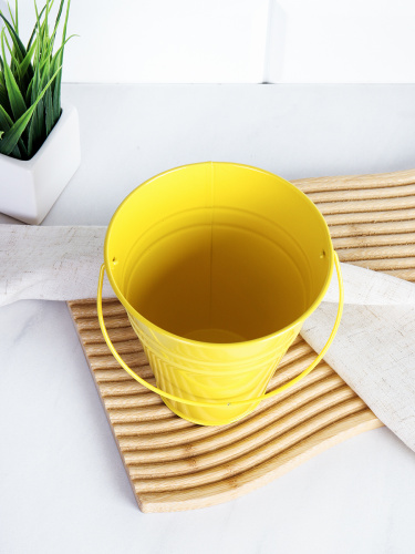 Ведерко для сервировки 12х13х6,5см / Y-YW29841 /уп 144/ Желтое