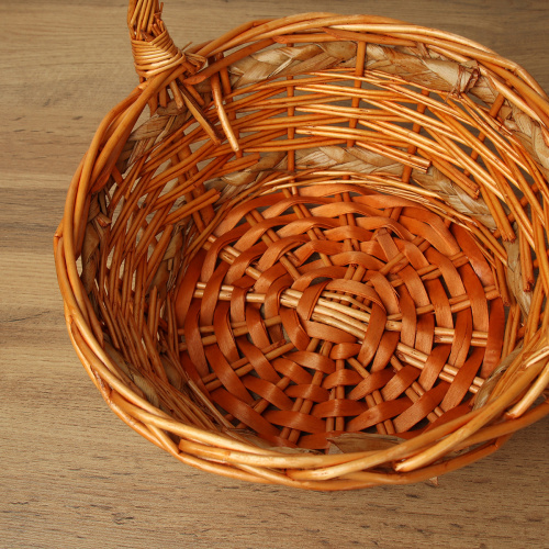 Корзина плетеная 3 штуки 33х12/27х10/22х9 см / S/3 22-38 /уп 28/светло коричневая круглая