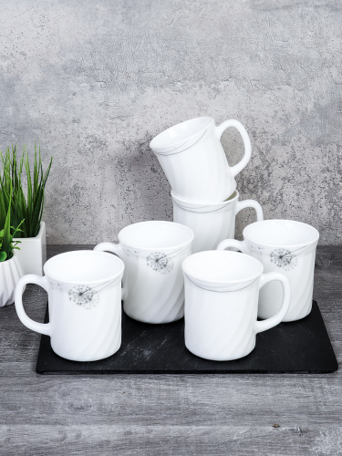 Кружка 6 штук 270 мл рифленая / XWCB250 (2028) /уп 8/ 735606