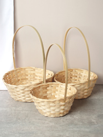 Корзина плетеная 3 штуки / CW87-1 /уп 40/27x11/25x10/21x9 см
