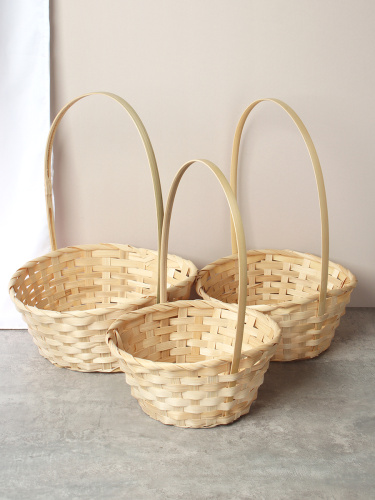 Корзина плетеная 3 штуки / CW87-1 /уп 40/27x11/25x10/21x9 см