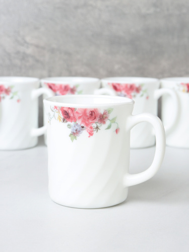 Кружка 6 штук 270 мл рифленая / XWCB250 (2024) /уп 6/ Розовая композиция