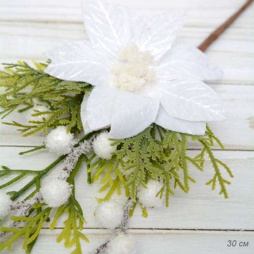 Ветка искусственная 30 см / N127-347 /уп 125/500/новый год