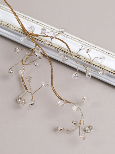 Ветка декоративная стеклярус 31 см / CW0427-16 /уп 733/