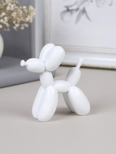 Статуэтка Собака 9х4х10 см шариковая / DG-003W /уп 18/белая