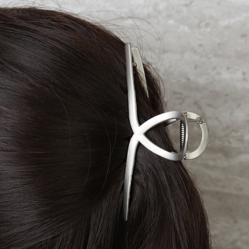 Заколка-краб для волос 11 см / XY2415-1 /уп 20/80/металл/серебро