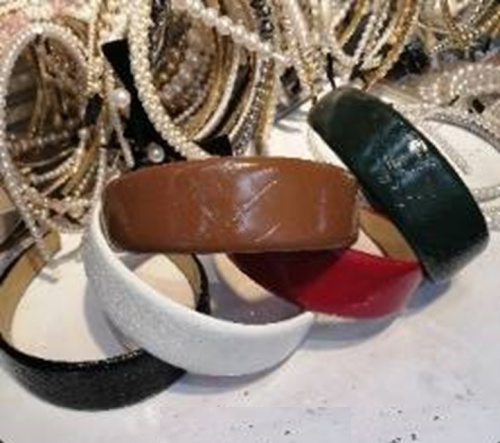 Ободок для волос экокожа / GTS-38 /уп.12/красный