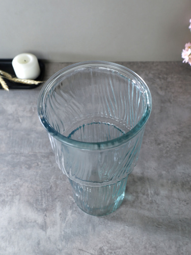 Ваза для цветов 25 см / WRD-139 /уп 24/ прозрачная без и/уп