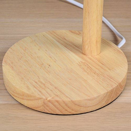 Настольный светильник Розовы плафон Деревянное основание E27 / Размер 220мм*450мм С лампой светодиодной 6Вт Тёплый-нейтральный-холодный /уп 10/