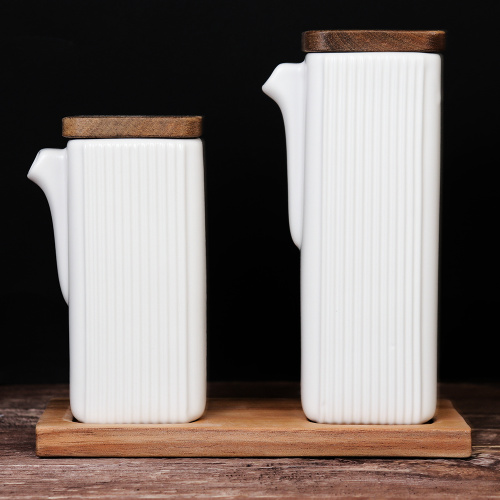 Кувшин соусник для жидких специй 2 штуки 400 мл 280 мл / I9003-white /уп 16/ на подставке 