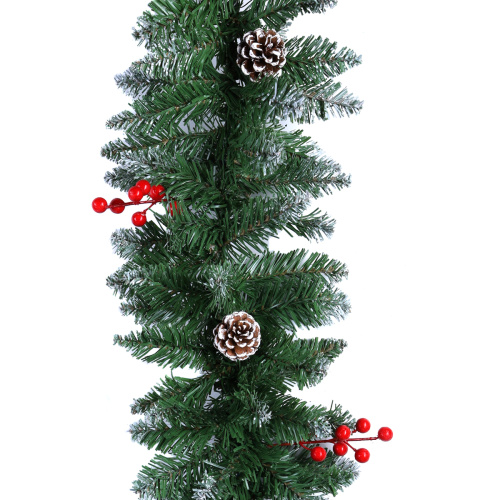 Гирлянда из елочных веток искусственная 2,7 метра 220 веток снег и шишки / WA-5 /уп 15/Новый год