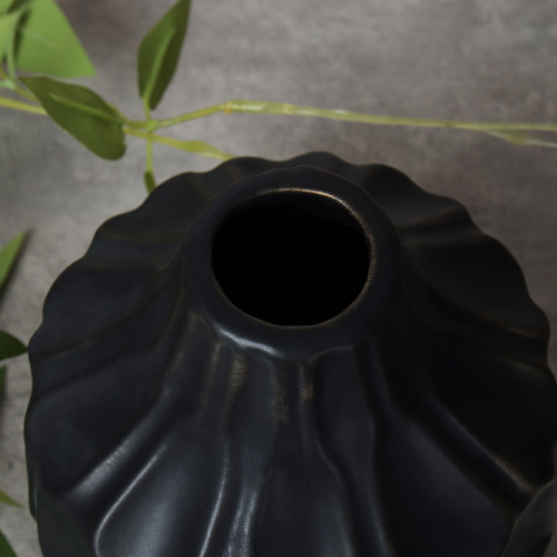 Ваза 15 см черная / WRF-146 /уп 38/