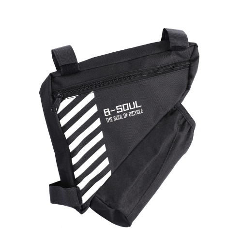 Сумка велосипедная подрамная BICYCLE SOUL, с боковой молнией, с отсеком для бутылки, крепление velcro, чёрная, 20.5х18х21.5см. /уп 200/