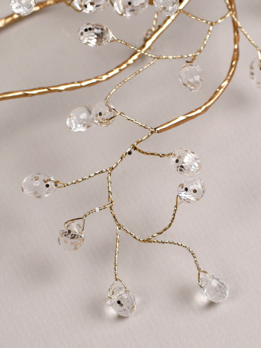 Ветка декоративная стеклярус 31 см / CW0427-16 /уп 733/