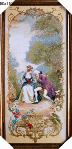 Картина гобелен 73х157 Свидание в саду / 10037-4/ иваново 
