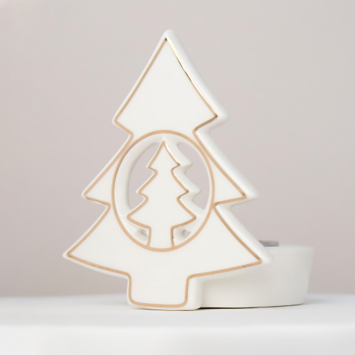 Подсвечник Елка 9 см новогодний / YZ23964 /уп 4/144/