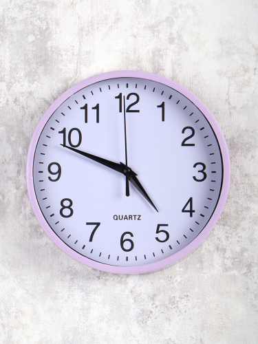 Часы настенные 20 см / 530C-2 /уп 60/розовый