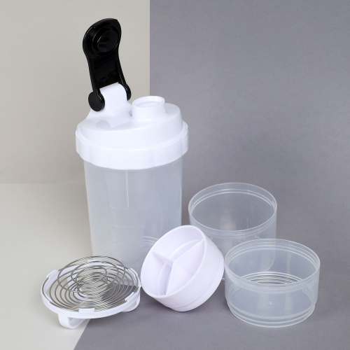 Бутылка/Шейкер СПАЙДЕР SHS-500 белая, для спортивного питания 500ML