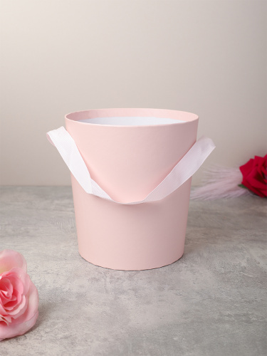 Коробка для цветов 14х15 см / 527-4PINK /уп 300/светло розовая
