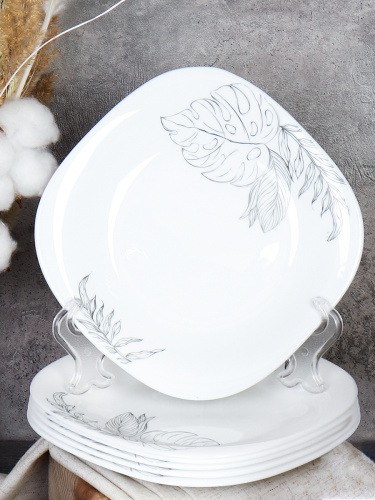 Набор тарелок 6 штук тарелка квадратная 200 мм / FP-80XN (7463) /уп 8/ 742647