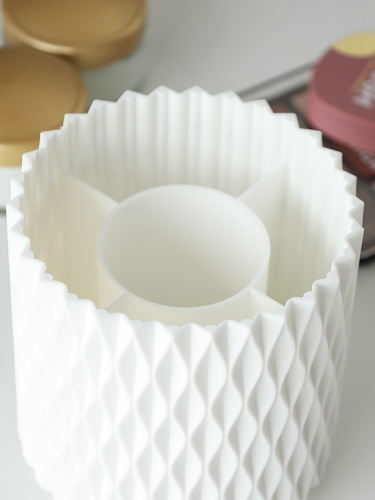 Органайзер подставка 12 см белый / K-011 /уп 96/вращающийся