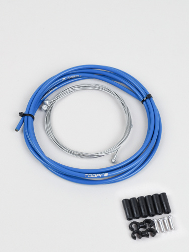 Комплект оплетки и тросов велосипеда на тормоза. 1 Оплетка/2 троса/наконечники/зажимы. TOOPRE SCS-002. синий /уп 100/