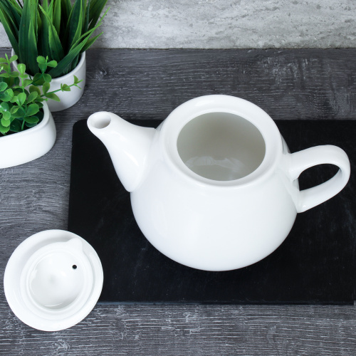 Чайник заварочный 700 мл белый форма офис / HT-100 /уп36/ Костяной