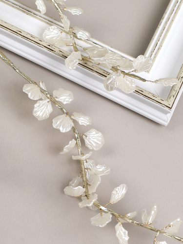 Ветка декоративная стеклярус 71 см / CW0427-2 /уп 160/480/ 75 лист