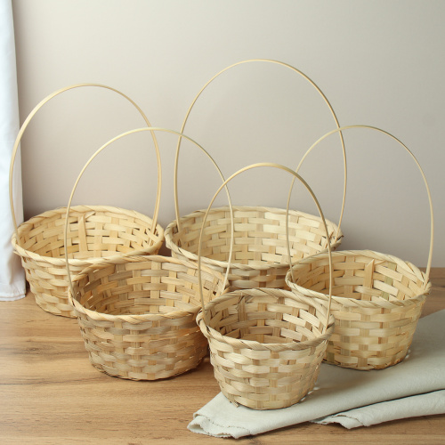 Корзина плетеная 5 штук набор / A-995 /уп 80/ручки отдельно